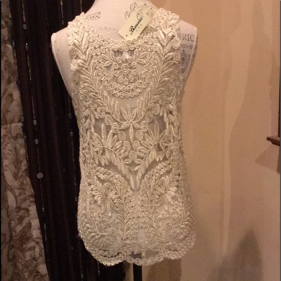 BANANA  L  Sleeveless Shear Gold Cami Top NEW WITH BRAND TAG. 100% Cotton - Picture 15 of 16